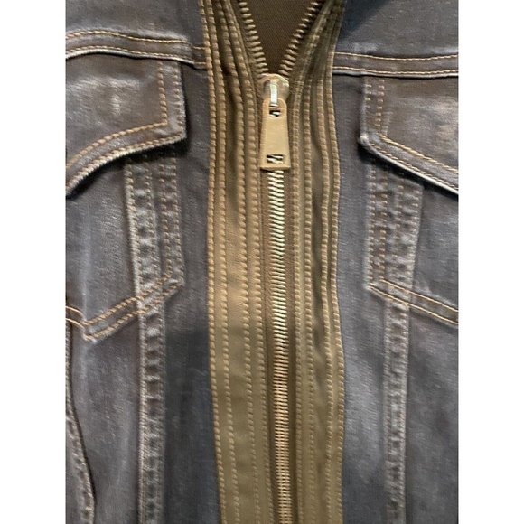 JEAN JACKET NYDJ FuturFit Women Paris Nights MARJ1617 Navy Medium Excellent - Picture 2 of 8